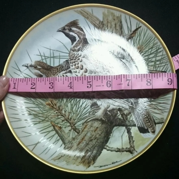 Hazel Grouse Gameboard Plate By Franklin Porcelain - Picture 6 of 6